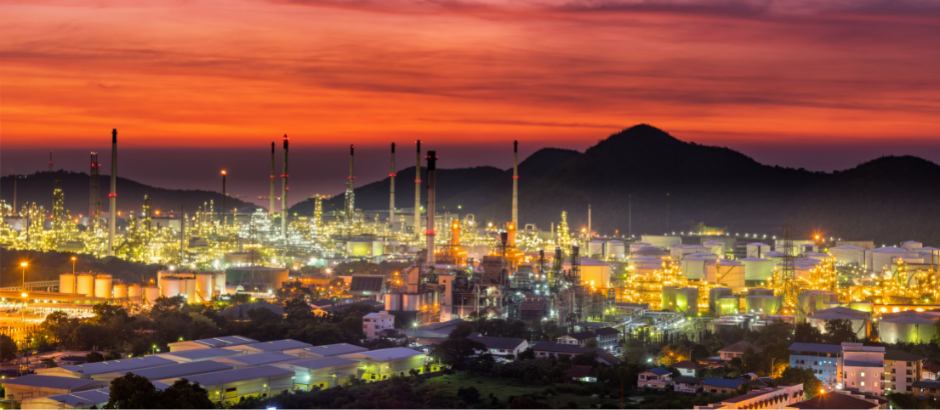 production plant sunset